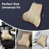 image:imageCoverado Lumbar Support Pillow for Car Ergonomic Memory Foam Back Pillow for Office Chair New Back Cushion for Pain Relief PU Leather Car Lumbar Support for Driving SeatBeige
