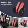 image:imageCoverado Lumbar Support Pillow for Car Ergonomic Memory Foam Back Pillow for Office Chair New Back Cushion for Pain Relief PU Leather Car Lumbar Support for Driving SeatBlackred