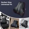 image:imageCoverado Lumbar Support Pillow for Car Ergonomic Memory Foam Back Pillow for Office Chair New Back Cushion for Pain Relief PU Leather Car Lumbar Support for Driving SeatBlack