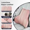 image:imageCoverado Lumbar Support Pillow for Car Ergonomic Memory Foam Back Pillow for Office Chair New Back Cushion for Pain Relief PU Leather Car Lumbar Support for Driving SeatPink
