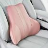 image:imageCoverado Lumbar Support Pillow for Car Ergonomic Memory Foam Back Pillow for Office Chair New Back Cushion for Pain Relief PU Leather Car Lumbar Support for Driving SeatPink
