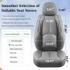 image:imageCoverado Car Seat Covers Full Set Waterproof Nappa Leather Seat Covers for Car Car Seat Protector with Lumbar Support Automotive Seat Covers Universal Fit for Most Cars SUV Trucks BlackampPinkAGray