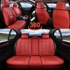 image:imageCoverado Car Seat Covers Full Set Waterproof Nappa Leather Seat Covers for Car Car Seat Protector with Lumbar Support Automotive Seat Covers Universal Fit for Most Cars SUV Trucks BlackampPinkARed