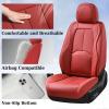 image:imageCoverado Car Seat Covers Full Set Waterproof Nappa Leather Seat Covers for Car Car Seat Protector with Lumbar Support Automotive Seat Covers Universal Fit for Most Cars SUV Trucks BlackampPinkARed