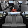 image:imageCoverado Car Seat Covers Full Set Waterproof Nappa Leather Seat Covers for Car Car Seat Protector with Lumbar Support Automotive Seat Covers Universal Fit for Most Cars SUV Trucks BlackampPinkAGray