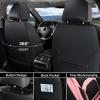 image:imageCoverado Car Seat Covers Full Set Waterproof Nappa Leather Seat Covers for Car Car Seat Protector with Lumbar Support Automotive Seat Covers Universal Fit for Most Cars SUV Trucks BlackampPinkABlackPink