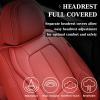 image:imageCoverado Car Seat Covers Full Set Waterproof Nappa Leather Seat Covers for Car Car Seat Protector with Lumbar Support Automotive Seat Covers Universal Fit for Most Cars SUV Trucks BlackampPinkARed