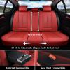 image:imageCoverado Car Seat Covers Full Set Waterproof Nappa Leather Seat Covers for Car Car Seat Protector with Lumbar Support Automotive Seat Covers Universal Fit for Most Cars SUV Trucks BlackampPinkARed