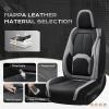 image:imageCoverado Car Seat Covers Full Set Waterproof Nappa Leather Seat Covers for Car Car Seat Protector with Lumbar Support Automotive Seat Covers Universal Fit for Most Cars SUV Trucks BlackampPinkABlackGray