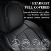 image:imageCoverado Car Seat Covers Full Set Waterproof Nappa Leather Seat Covers for Car Car Seat Protector with Lumbar Support Automotive Seat Covers Universal Fit for Most Cars SUV Trucks BlackampPinkABlack