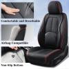 image:imageCoverado Car Seat Covers Full Set Waterproof Nappa Leather Seat Covers for Car Car Seat Protector with Lumbar Support Automotive Seat Covers Universal Fit for Most Cars SUV Trucks BlackampPinkABlackRed