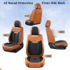 image:imageCoverado Car Seat Covers Full Set Waterproof Nappa Leather Seat Covers for Car Car Seat Protector with Lumbar Support Automotive Seat Covers Universal Fit for Most Cars SUV Trucks BlackampPinkBrownBlack