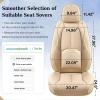 image:imageCoverado Car Seat Covers Full Set Waterproof Nappa Leather Seat Covers for Car Car Seat Protector with Lumbar Support Automotive Seat Covers Universal Fit for Most Cars SUV Trucks BlackampPinkABeige