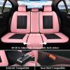 image:imageCoverado Car Seat Covers Full Set Waterproof Nappa Leather Seat Covers for Car Car Seat Protector with Lumbar Support Automotive Seat Covers Universal Fit for Most Cars SUV Trucks BlackampPinkABlackPink