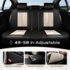 image:imageCoverado Car Seat Covers Full Set Waterproof Nappa Leather Seat Covers for Car Car Seat Protector with Lumbar Support Automotive Seat Covers Universal Fit for Most Cars SUV Trucks BlackampPinkABlackBeige