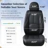 image:imageCoverado Car Seat Covers Full Set Waterproof Nappa Leather Seat Covers for Car Car Seat Protector with Lumbar Support Automotive Seat Covers Universal Fit for Most Cars SUV Trucks BlackampPinkABlack