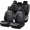 image:imageCoverado Car Seat Covers Full Set Waterproof Nappa Leather Seat Covers for Car Car Seat Protector with Lumbar Support Automotive Seat Covers Universal Fit for Most Cars SUV Trucks BlackampPinkBlack