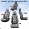image:imageCoverado Car Seat Covers Full Set Waterproof Nappa Leather Seat Covers for Car Car Seat Protector with Lumbar Support Automotive Seat Covers Universal Fit for Most Cars SUV Trucks BlackampPinkAGray