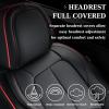 image:imageCoverado Car Seat Covers Full Set Waterproof Nappa Leather Seat Covers for Car Car Seat Protector with Lumbar Support Automotive Seat Covers Universal Fit for Most Cars SUV Trucks BlackampPinkABlackRed