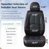 image:imageCoverado Car Seat Covers Full Set Waterproof Nappa Leather Seat Covers for Car Car Seat Protector with Lumbar Support Automotive Seat Covers Universal Fit for Most Cars SUV Trucks BlackampPinkABlackRed