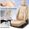 image:imageCoverado Car Seat Covers Full Set Waterproof Nappa Leather Seat Covers for Car Car Seat Protector with Lumbar Support Automotive Seat Covers Universal Fit for Most Cars SUV Trucks BlackampPinkABeige