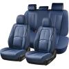 image:imageCoverado Car Seat Covers Full Set Waterproof Nappa Leather Seat Covers for Car Car Seat Protector with Lumbar Support Automotive Seat Covers Universal Fit for Most Cars SUV Trucks BlackampPinkABlue