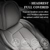 image:imageCoverado Car Seat Covers Full Set Waterproof Nappa Leather Seat Covers for Car Car Seat Protector with Lumbar Support Automotive Seat Covers Universal Fit for Most Cars SUV Trucks BlackampPinkAGray