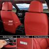 image:imageCoverado Car Seat Covers Full Set Waterproof Nappa Leather Seat Covers for Car Car Seat Protector with Lumbar Support Automotive Seat Covers Universal Fit for Most Cars SUV Trucks BlackampPinkARed