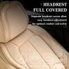 image:imageCoverado Car Seat Covers Full Set Waterproof Nappa Leather Seat Covers for Car Car Seat Protector with Lumbar Support Automotive Seat Covers Universal Fit for Most Cars SUV Trucks BlackampPinkABeige