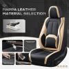 image:imageCoverado Car Seat Covers Full Set Waterproof Nappa Leather Seat Covers for Car Car Seat Protector with Lumbar Support Automotive Seat Covers Universal Fit for Most Cars SUV Trucks BlackampPinkABlackBeige