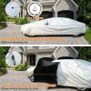 image:imageTecoom Car Cover Waterproof All Weather for Automobiles Light Shell Waterproof UVProof Windproof Design Car Cover with Zipper Storage and Lock for All Weather Indoor Outdoor Fit 191200 Inches Sedan190T Aluminum CottonSilver