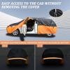 image:imageTecoom Car Cover Waterproof All Weather for Automobiles Light Shell Waterproof UVProof Windproof Design Car Cover with Zipper Storage and Lock for All Weather Indoor Outdoor Fit 191200 Inches SedanBlackOrange