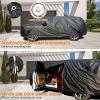 image:imageTecoom Car Cover Waterproof All Weather for Automobiles Light Shell Waterproof UVProof Windproof Design Car Cover with Zipper Storage and Lock for All Weather Indoor Outdoor Fit 191200 Inches Sedan190T Aluminum CottonBlack