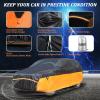 image:imageTecoom Car Cover Waterproof All Weather for Automobiles Light Shell Waterproof UVProof Windproof Design Car Cover with Zipper Storage and Lock for All Weather Indoor Outdoor Fit 191200 Inches SedanBlackOrange