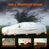 image:imageTecoom Car Cover Waterproof All Weather for Automobiles Light Shell Waterproof UVProof Windproof Design Car Cover with Zipper Storage and Lock for All Weather Indoor Outdoor Fit 191200 Inches Sedan190T Aluminum CottonSilver