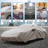 image:imageTecoom Car Cover Waterproof All Weather for Automobiles Light Shell Waterproof UVProof Windproof Design Car Cover with Zipper Storage and Lock for All Weather Indoor Outdoor Fit 191200 Inches SedanLight Brown