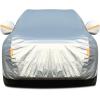 image:imageTecoom Car Cover Waterproof All Weather for Automobiles Light Shell Waterproof UVProof Windproof Design Car Cover with Zipper Storage and Lock for All Weather Indoor Outdoor Fit 191200 Inches Sedan190T Aluminum CottonSilver