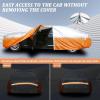 image:imageTecoom Car Cover Waterproof All Weather for Automobiles Light Shell Waterproof UVProof Windproof Design Car Cover with Zipper Storage and Lock for All Weather Indoor Outdoor Fit 191200 Inches SedanSilverOrange