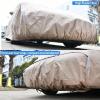 image:imageTecoom Car Cover Waterproof All Weather for Automobiles Light Shell Waterproof UVProof Windproof Design Car Cover with Zipper Storage and Lock for All Weather Indoor Outdoor Fit 191200 Inches SedanLight Brown
