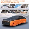 image:imageTecoom Car Cover Waterproof All Weather for Automobiles Light Shell Waterproof UVProof Windproof Design Car Cover with Zipper Storage and Lock for All Weather Indoor Outdoor Fit 191200 Inches SedanBlackOrange