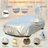 image:imageTecoom Car Cover Waterproof All Weather for Automobiles Light Shell Waterproof UVProof Windproof Design Car Cover with Zipper Storage and Lock for All Weather Indoor Outdoor Fit 191200 Inches Sedan190T Aluminum CottonSilver