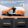 image:imageTecoom Car Cover Waterproof All Weather for Automobiles Light Shell Waterproof UVProof Windproof Design Car Cover with Zipper Storage and Lock for All Weather Indoor Outdoor Fit 191200 Inches SedanSilverOrange