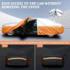 image:imageTecoom Car Cover Waterproof All Weather for Automobiles Light Shell Waterproof UVProof Windproof Design Car Cover with Zipper Storage and Lock for All Weather Indoor Outdoor Fit 191200 Inches SedanSilver Orange300D
