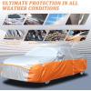 image:imageTecoom Car Cover Waterproof All Weather for Automobiles Light Shell Waterproof UVProof Windproof Design Car Cover with Zipper Storage and Lock for All Weather Indoor Outdoor Fit 191200 Inches SedanSilverOrange