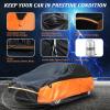 image:imageTecoom Car Cover Waterproof All Weather for Automobiles Light Shell Waterproof UVProof Windproof Design Car Cover with Zipper Storage and Lock for All Weather Indoor Outdoor Fit 191200 Inches SedanBlackOrange