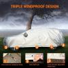 image:imageTecoom Car Cover Waterproof All Weather for Automobiles Light Shell Waterproof UVProof Windproof Design Car Cover with Zipper Storage and Lock for All Weather Indoor Outdoor Fit 191200 Inches Sedan190T Aluminum CottonSilver