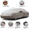 image:imageTecoom Car Cover Waterproof All Weather for Automobiles Light Shell Waterproof UVProof Windproof Design Car Cover with Zipper Storage and Lock for All Weather Indoor Outdoor Fit 191200 Inches SedanLight Brown