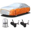 image:imageTecoom Car Cover Waterproof All Weather for Automobiles Light Shell Waterproof UVProof Windproof Design Car Cover with Zipper Storage and Lock for All Weather Indoor Outdoor Fit 191200 Inches SedanSilverOrange