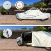image:imageTecoom Car Cover Waterproof All Weather for Automobiles Light Shell Waterproof UVProof Windproof Design Car Cover with Zipper Storage and Lock for All Weather Indoor Outdoor Fit 191200 Inches Sedan190T Aluminum CottonSilver