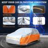 image:imageTecoom Car Cover Waterproof All Weather for Automobiles Light Shell Waterproof UVProof Windproof Design Car Cover with Zipper Storage and Lock for All Weather Indoor Outdoor Fit 191200 Inches SedanSilverOrange